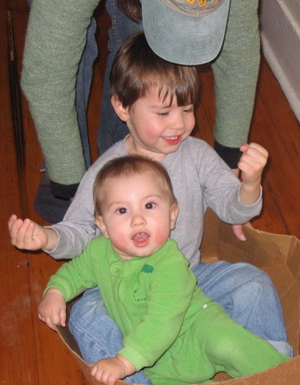 Kids playing in box