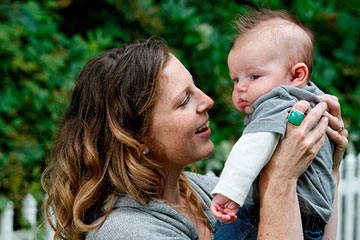 Mom holding baby