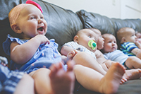 Babies on the sofa