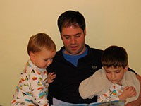 Chris with sons 2005